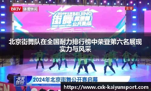 北京街舞队在全国耐力排行榜中荣登第六名展现实力与风采